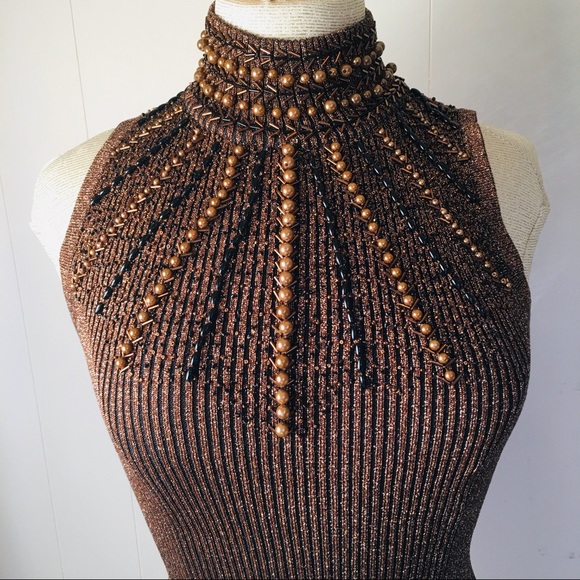 Cache Bronze Lurex Sleeveless Top - Picture 2 of 5